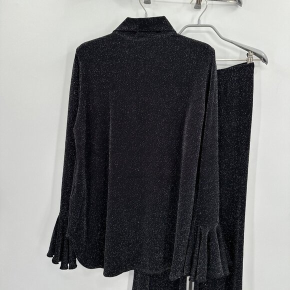 Sleeper Lurex Lounge Suit with Pants in Black Metallic size S Small Matching Set - Picture 9 of 16